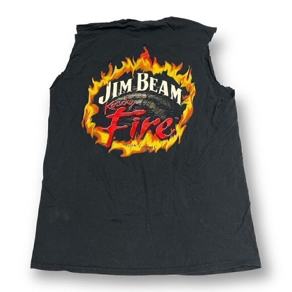 Gildan Kentucky Fire Jim Beam Cut Sleeves Top Size Medium - Picture 3 of 3